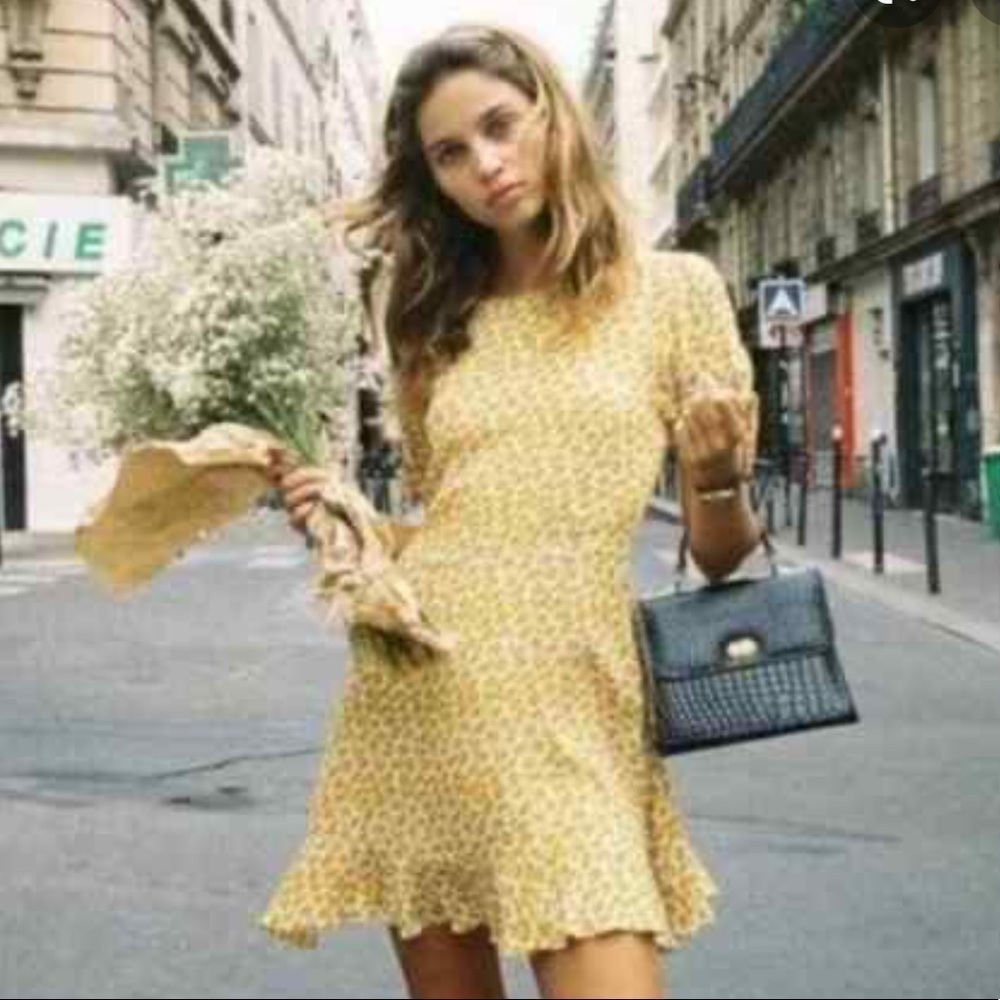 Faithful The Brand NWT Florence Mini Dress in Marigold Size 4